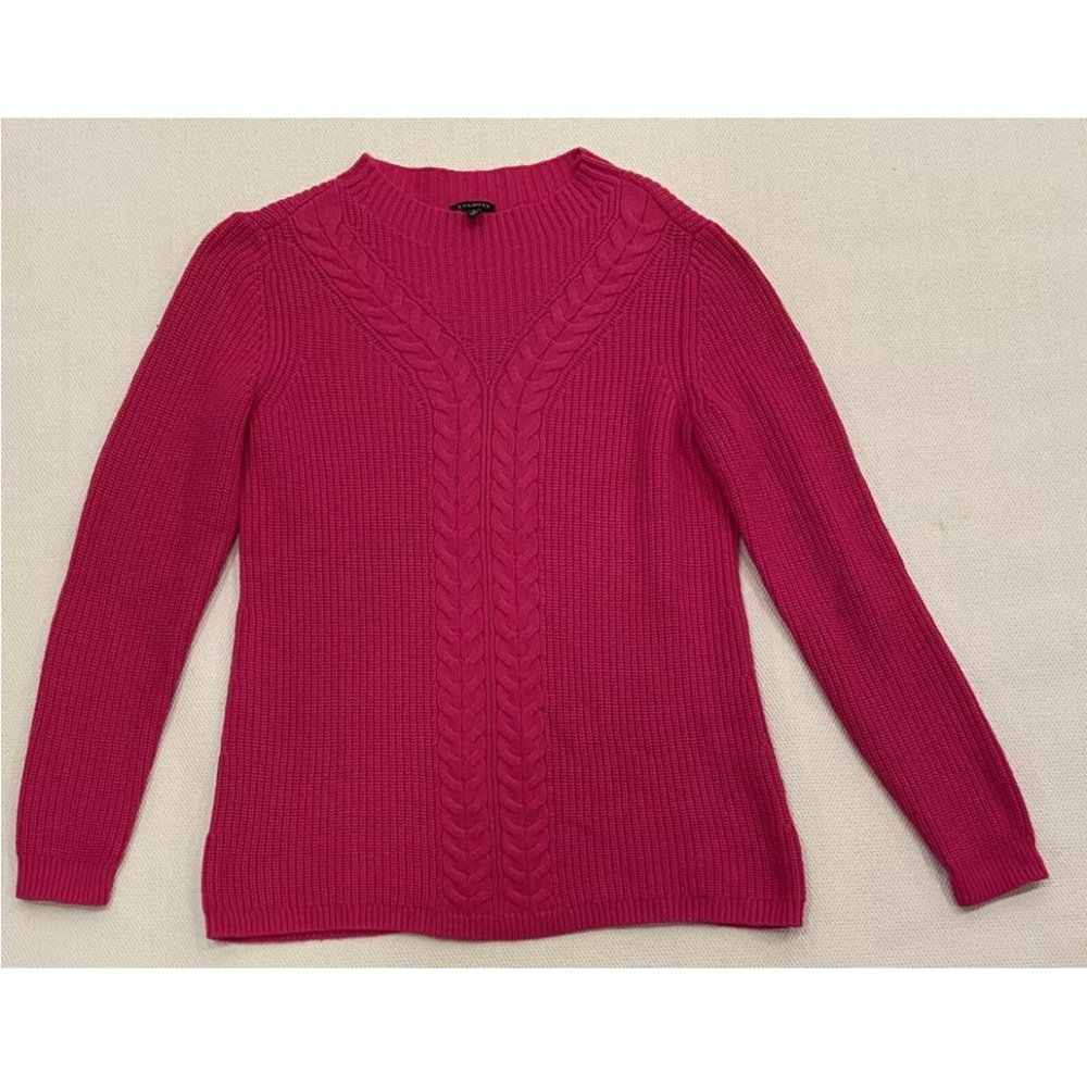 Talbots Women’s Knit Sweater Hot Pink Cottagecore Size S